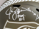 Largent & Zorn Autographed Seahawks Camo Full Size Helmet TD Seahawks!