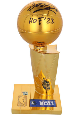 Dirk Nowitzki Autographed "HOF 23" Dallas Mavericks NBA Replica Trophy Fanatics