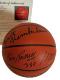 Wilt Chamberlain & Bill Russell Dual Autographed NBA Basketball LE/1000 JSA LOA