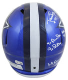 Cowboys Randy White "7x Stat" Signed Flash Full Size Speed Rep Helmet BAS Wit