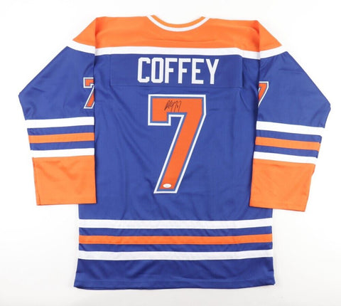 Paul Coffey Signed Edmonton Oilers Blue Jersey (JSA COA) 4xStanley Cup Champion