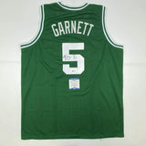 Autographed/Signed Kevin Garnett Boston Green Basketball Jersey Beckett BAS COA