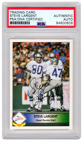 Steve Largent Autographed Seahawks 1992 Pacific Football Card -(PSA/DNA)