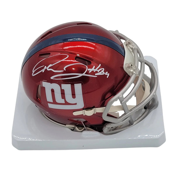 Theo Johnson Autographed New York Giants Flash Mini Helmet Beckett Witnessed
