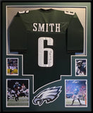 FRAMED PHILADELPHIA EAGLES DEVONTA SMITH AUTOGRAPHED SIGNED JERSEY JSA COA