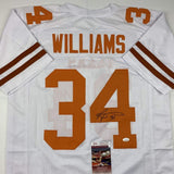 Autographed/Signed Ricky Williams Texas White College Jersey JSA COA