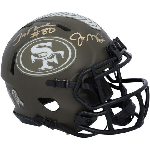Joe Montana / Jerry Rice Autographed 49ers STS Mini Helmet Fanatics LE 24