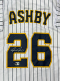 AARON ASHBY Signed Custom Replica Brewers Pinstripe Jersey AUTO - BAS
