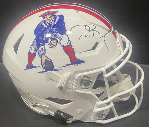 Tom Brady Signed Patriots Throwback Speed Flex Authentic Helmet Auto Fanatics
