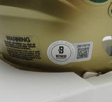 Rocky Bleier HOF Signed/Inscr Gold Mini Helmet Notre Dame Beckett Witness 191557