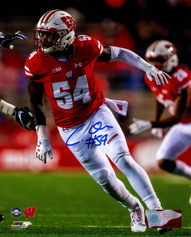 WI Badgers Linebacker CHRIS ORR Signed 8X10 Photo #2 AUTO - 2020 Draft Pick