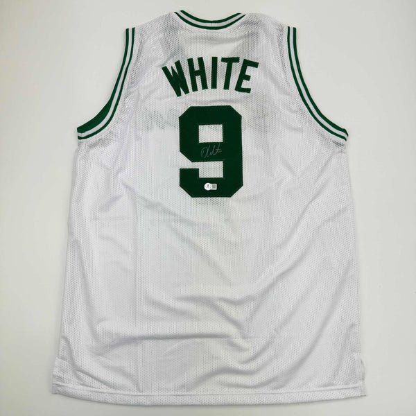 Autographed/Signed Derrick White Boston White Jersey Beckett BAS COA