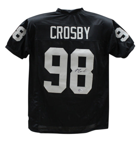 Maxx Crosby Autographed/Signed Pro Style Black XL Jersey Beckett 39301