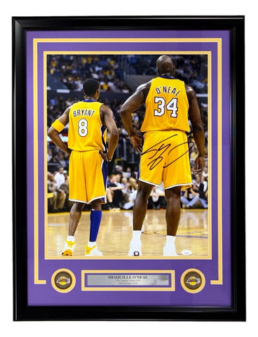 Shaquille O'Neal Signed Framed 16x20 Los Angeles Lakers Photo JSA Hologram
