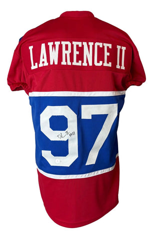 Dexter Lawrence New York Signed Throwback Red Pro-Cut Football Jersey BAS