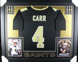 Derek Carr Autographed/Signed Pro Style Framed Black XL Jersey BAS 40128