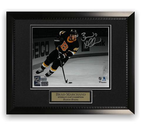Brad Marchand Boston Bruins Signed Autographed Alternate Jersey Home Action  8x10
