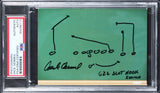 Dick Vermeil "Slot Hook Swing" Signed 3.5x5 Photo w/ Hand Drawn Play PSA Slabbed
