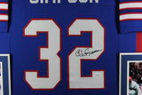 OJ Simpson Autographed/Signed Pro Style Blue Framed Jersey BAS 44598