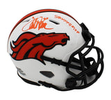 Terrell Davis Signed Denver Broncos Speed Lunar Mini Helmet with "SB XXXII MVP"