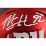 Michael Strahan Autographed New York Giants Blaze Mini Helmet Beckett 49855