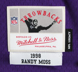 Vikings Randy Moss "2x Insc" Signed Purple 1998 M&N TB Jersey BAS Witnessed