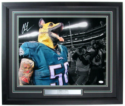 Chris Long Philadelphia Eagles Signed/Autographed 16x20 Photo Framed JSA 157826