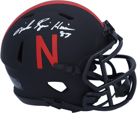 Mike Rozier Nebraska Cornhuskers Signed Eclipse Mini Helmet with 83 Heisman Insc