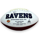 Ed Reed Autographed Signed Baltimore Ravens Logo Football - Beckett