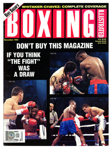 Julio Cesar Chavez & Whitaker Autographed Boxing Illustrated Magazine Beckett