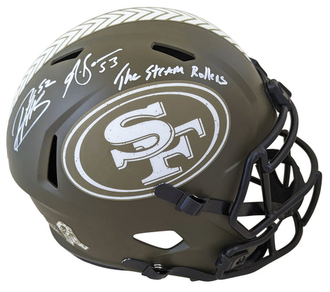 Patrick Willis & Navorro Bowman Signed STS Full Size Speed Rep Helmet BAS Wit