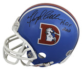 Broncos Floyd Little "HOF 2010" Signed VSR4 Rep Mini Helmet BAS #BV01102
