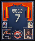 SUEDE FRAMED HOUSTON ASTROS CRAIG BIGGIO AUTOGRAPHED SIGNED JERSEY PSA COA