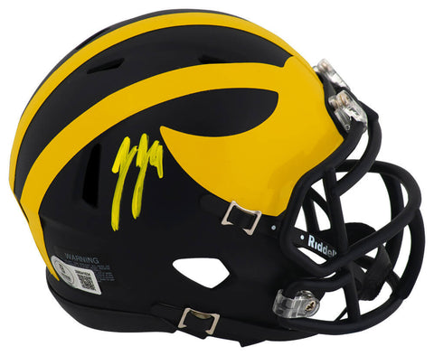 J.J. (JJ) McCarthy Signed Michigan Wolverines Riddell Mini Helmet -(BECKETT COA)