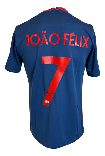 Joao Felix Signed Atletico Madrid Blue Nike Soccer Jersey BAS