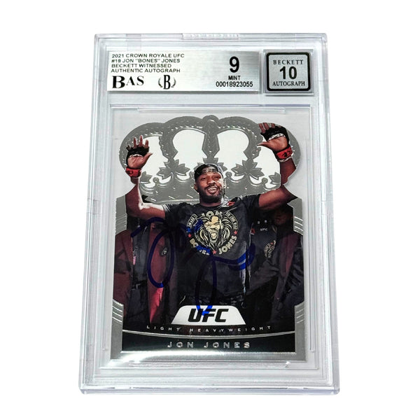Jon Jones Signed 2021 Panini Crown Royal UFC #19 - BGS 9 AUTO WITNESSED
