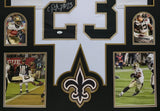 FRAMED NEW ORLEANS SAINTS PIERRE THOMAS AUTOGRAPHED SIGNED JERSEY JSA COA
