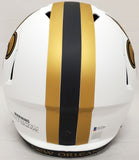 DREW BREES AUTO SAINTS LUNAR ECLIPSE WHITE FULL SIZE SPEED HELMET BECKETT 193498
