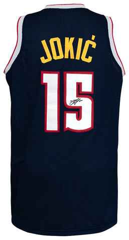 Nikola Jokic (DENVER NUGGETS) Signed Navy Custom Basketball Jersey - (JSA COA)