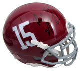 Nick Saban Signed/Inscr University of Alabama Mini Football Helmet JSA 213369
