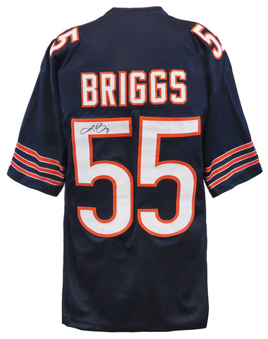 Lance Briggs (BEARS) Signed Navy Custom Football Jersey - (JSA COA)