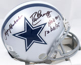 Staubach / Pearson Signed Cowboys Mini Helmet w/Hail Mary Date-Beckett W Holo