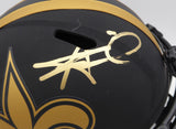 Alvin Kamara Autographed Eclipse Black Full Size Helmet Saints Beckett 1W403514