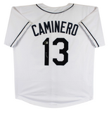 Junior Caminero Authentic Signed White Pro Style Jersey Autographed BAS