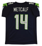D.K. Metcalf Authentic Signed Navy Blue Pro Style Jersey BAS Witnessed #WF06447