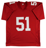 Abdul Carter Authentic Signed Red Pro Style Jersey Autographed BAS Witnessed