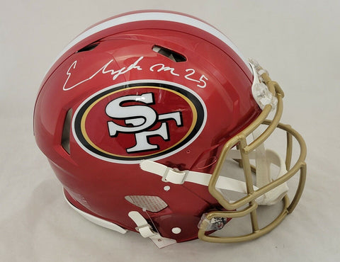 ELIJAH MITCHELL SIGNED SAN FRANCISCO 49ERS FLASH SPEED AUTHENTIC HELMET BECKETT