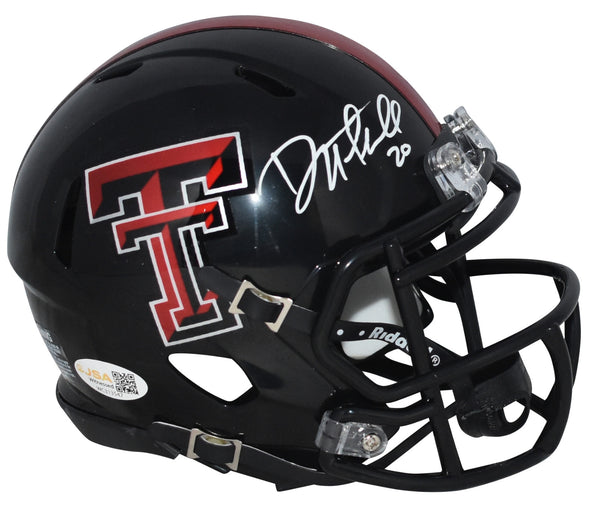 DANNY AMENDOLA SIGNED TEXAS TECH RED RAIDERS SPEED MINI HELMET JSA