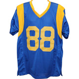 Torry Holt Autographed/Signed Pro Style Sz XL Blue Jersey Beckett W 58520