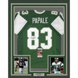 FRAMED Autographed/Signed VINCE PAPALE 33x42 Philadelphia Green Jersey JSA COA